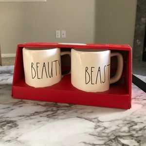 Rae Dunn NIB beauty and beast mugs